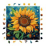WePuzzleUp Ahşap Puzzle Yetişkin - Günebakan Çiçeği - 353 Parça, 29 x 29 cm - Yapıştırıcı Folyo Dahil - Benzersiz Şekilli Parçalar & Özel Figürler - S1-34