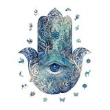 WePuzzleUp Ahşap Puzzle Yetişkin - Hamsa - 230 Parça, 28 x 34 cm - Yapıştırıcı Folyo Dahil - Benzersiz Şekilli Parçalar & Özel Figürler - WZ-01