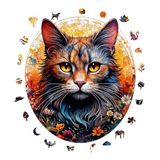 WePuzzleUp Ahşap Puzzle Yetişkin - Kedi ve Çiçek - 333 Parça, 29 x 33 cm - Yapıştırıcı Folyo Dahil - Benzersiz Şekilli Parçalar & Özel Figürler - WZ-24