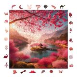 WePuzzleUp Ahşap Puzzle Yetişkin - Kiraz Çiçeği Rüyası - 353 Parça, 29 x 29 cm - Yapıştırıcı Folyo Dahil - Benzersiz Şekilli Parçalar & Özel Figürler - S1-26