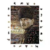 WePuzzleUp Ahşap Puzzle Yetişkin - Ölümsüz ATATÜRK - 450 Parça, 29 x 39 cm - Yapıştırıcı Folyo Dahil - Benzersiz Şekilli Parçalar & Özel Figürler - R1-30