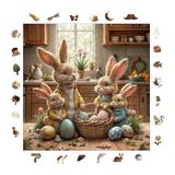 WePuzzleUp Ahşap Puzzle Yetişkin - Paskalya Kutlaması - 353 Parça, 29 x 29 cm - Yapıştırıcı Folyo Dahil - Benzersiz Şekilli Parçalar & Özel Figürler - S1-40