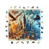 WePuzzleUp Ahşap Puzzle Yetişkin - Sihirbazlık ve Büyücülük Okulu - 353 Parça, 29 x 29 cm - Yapıştırıcı Folyo Dahil - Benzersiz Şekilli Parçalar & Özel Figürler - S1-05