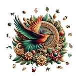 WePuzzleUp Ahşap Puzzle Yetişkin - Sinek Kuşu - 250 Parça, 29 x 28 cm - Yapıştırıcı Folyo Dahil - Benzersiz Şekilli Parçalar & Özel Figürler - WZ-19