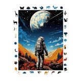 WePuzzleUp Ahşap Puzzle Yetişkin - Uzay Yolcusu - 450 Parça, 29 x 39 cm - Yapıştırıcı Folyo Dahil - Benzersiz Şekilli Parçalar & Özel Figürler - R1-02