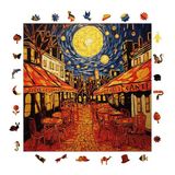 WePuzzleUp Ahşap Puzzle Yetişkin - Van Gogh Kafe Terasta Yıldızlı Gece Reprodüksiyonu - 353 Parça, 29 x 29 cm - Yapıştırıcı Folyo Dahil - Benzersiz Şekilli Parçalar & Özel Figürler - S1-33