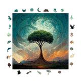 WePuzzleUp Ahşap Puzzle Yetişkin - Yaşam Ağacı - 353 Parça, 29 x 29 cm - Yapıştırıcı Folyo Dahil - Benzersiz Şekilli Parçalar & Özel Figürler - S1-02