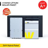 WERER ENERGY 5kW Hybrid Lityum Solar Paket - LiFePO4 Batarya/Invertör/Panel