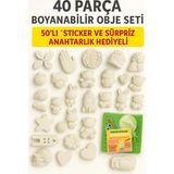 WeSank 40 Parça Bol Hediyeli Boyama Seti (Sticker+Anahtarlık ve Örgü Seti Hediyeli)
