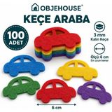 Wesank Objehouse Keçe Araba Süsleme Figürü, 100 Adet, 6 Cm, 3 mm Kalın Keçe