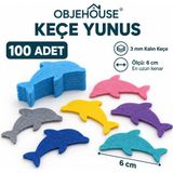 Wesank Objehouse Keçe Yunus Süsleme Figürü, 100 Adet, 6 Cm, 3 mm Kalın Keçe