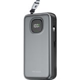 Wesdar S1538 Powerbank 20.000 Mah 65W Dahili Geri Sarılabilir Kablolu Hızlı Şarj - Gri