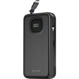 Wesdar S1538 Powerbank 20.000 Mah 65W Dahili Geri Sarılabilir Kablolu Hızlı Şarj - Siyah