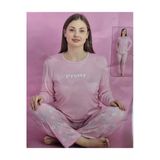 Wesha Milan Kumaş Battal Büyük Beden Uzun Kollu Pijama Takımı