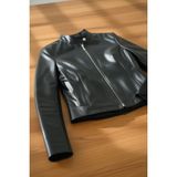 Weskam B-44 Kadın Siyah Deri Mont Slim Fit Dik Yaka Özellikli Casual Model Türkiye Menşeli