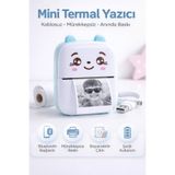 Weskam Mini Taşınabilir Termal Yazıcı Bluetooth Şarjlı Telefona Bağlanan Mürekkepsiz Foto Yazıcı