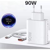 Wess 90W Hızlı Şarj Adaptörü Type-C Kablo Seti | Xiaomi Modelleriyle Uyumlu | Süper Hızlı Şarj - Beyaz