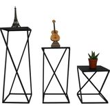 Wess Dizayn Metal Çapraz Ayaklı Zigon Sehpa 3 ‘lü Set Wd-21