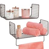 Wess Dizayn Metal Mutfak Banyo Duvar Rafı Havluluk 2 'li Set WD-103