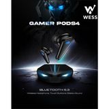 Wess Oyunseverler Için Kablosuz Kulaklık, Stereo Sound, LED Detaylı Tasarım , Mükemmel Ses Performansı. - Siyah