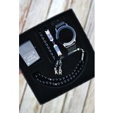 wesscollection Su Geçirmez Dokunmatik Erkek Kol Saati Çakmak Tesbih Bileklik Set