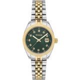 Wesse WWL302807 Kadın Kol Saati 5 ATM Suya Dayanıklı Çelik Kasa Gold Renk 28 mm Yeşil Kadran