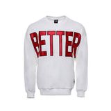 Wessi Bisiklet Yaka Beyaz Ön Baskılı Erkek Sweatshirt