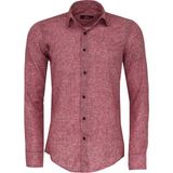 Wessi Bordo Desenli Slim Fit Gömlek - 2XL