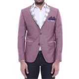 Wessi C-58950-26-80 Yaka Ve Cep Ekose Garnili Bordo Ceket
