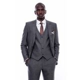 Wessi Çizgili Slim Fit Antrasit Erkek Takım Elbise