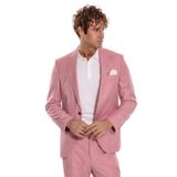 Wessi Desenli İki Parça Pembe Erkek Takım Elbise