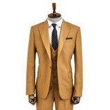 Wessi Desensiz Slim Fit Taba Erkek Takım Elbise