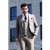 Wessi Ekose Ceketli Gri Slim Fit Takım Elbise