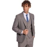 Wessi Ekose Ceketli Slim Fit Açık Kahve Erkek Takım Elbise - Wessi - 48 - Bej