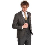 Wessi Ekose Ceketli Slim Fit Füme Erkek Takım Elbise - Wessi - 54 - Siyah