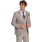 Wessi Ekose Ceketli Slim Fit Krem Erkek Takım Elbise - Wessi - 60