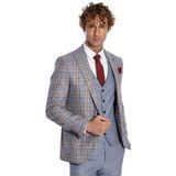 Wessi Ekose Ceketli Slim Fit Mavi Erkek Takım Elbise