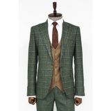 Wessi Ekose Ceketli Yeşil Slim Fit Takım Elbise