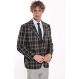 Wessi Ekose Desen Slim Fit Siyah Erkek Ceket - 48