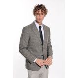 Wessi Ekose Desen Slim Fit Siyah Erkek Ceket - 58