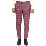 Wessi Ekose Desenli Slim Fit Bordo Erkek Pantolon