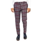 Wessi Ekose Desenli Slim Fit Koyu Mavi Erkek Pantolon