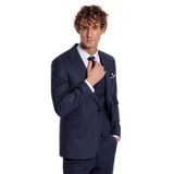 Wessi Ekose Desenli Yelekli Slim Fit Lacivert Erkek Takım Elbise