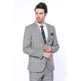 Wessi Ekose Slim Fit Gri Erkek Ceket