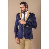 Wessi Erkek Armalı Içi Kürklü Velvet Slim Fit Ceket - Lacivert - 48