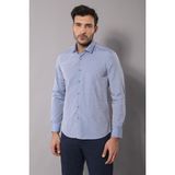 Wessi Erkek Armürlü Slim Fit Gömlek - XL - Mavi