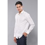 Wessi Erkek Bej Ekose Desenli Uzun Kollu Slim Fit Gömlek