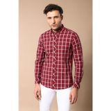 Wessi Erkek Bordo Ekoseli Slim Fit Gömlek