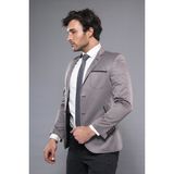 Wessi Erkek Cep Detaylı Slim Fit Ceket - Gri - 48