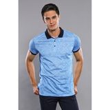 Wessi Erkek Çiçek Desenli Polo Yaka Slim Fit Tişört - XXL - Turkuaz